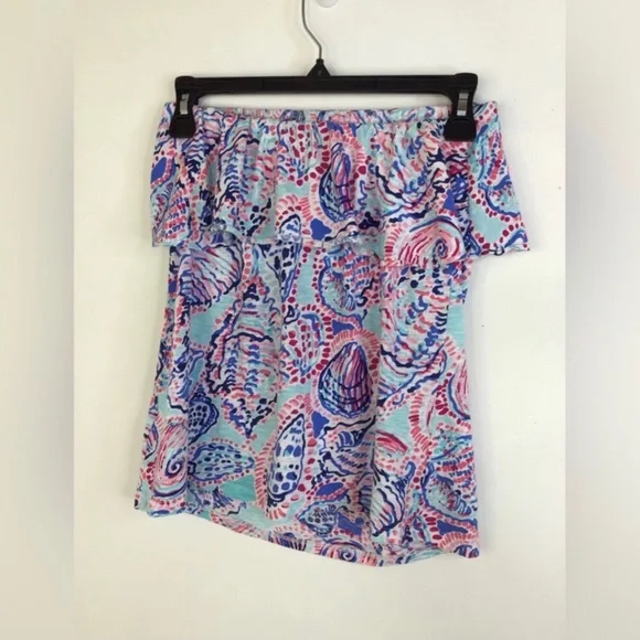 Lilly Pulitzer Ruffle Tube Top Size Medium - Picture 4 of 6